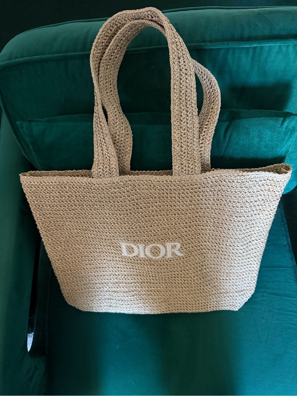BRAND NEW Christian Dior DIOR Woven Straw Tote Bag - Picture 5 of 5